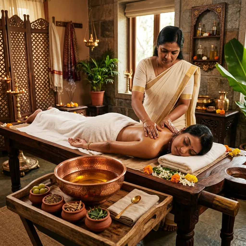 Ayurveda oil therapy session at Ahana Spa in Neknampur, Hyderabad