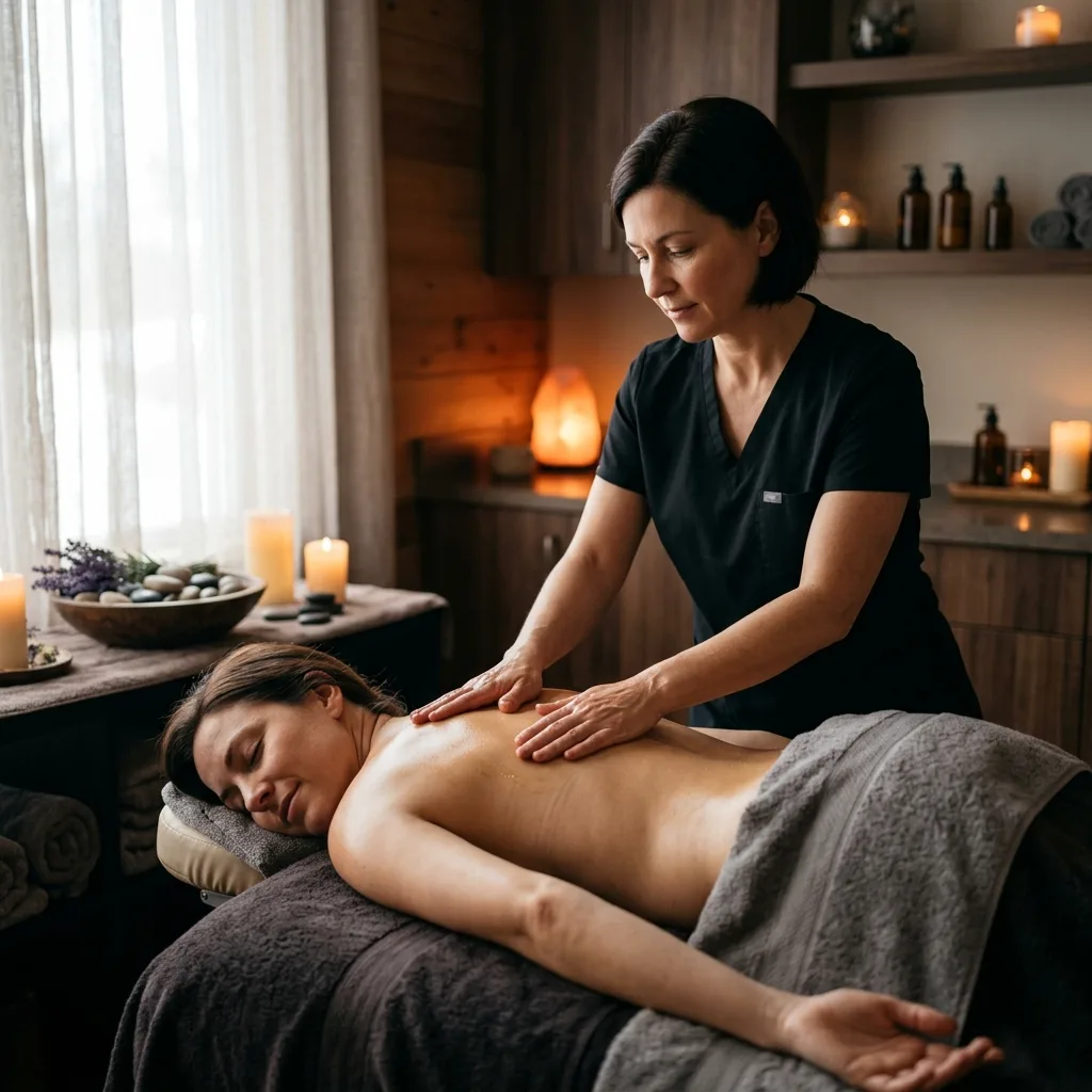 Relaxing spa ambience room at Ahana Spa in Neknampur, Hyderabad